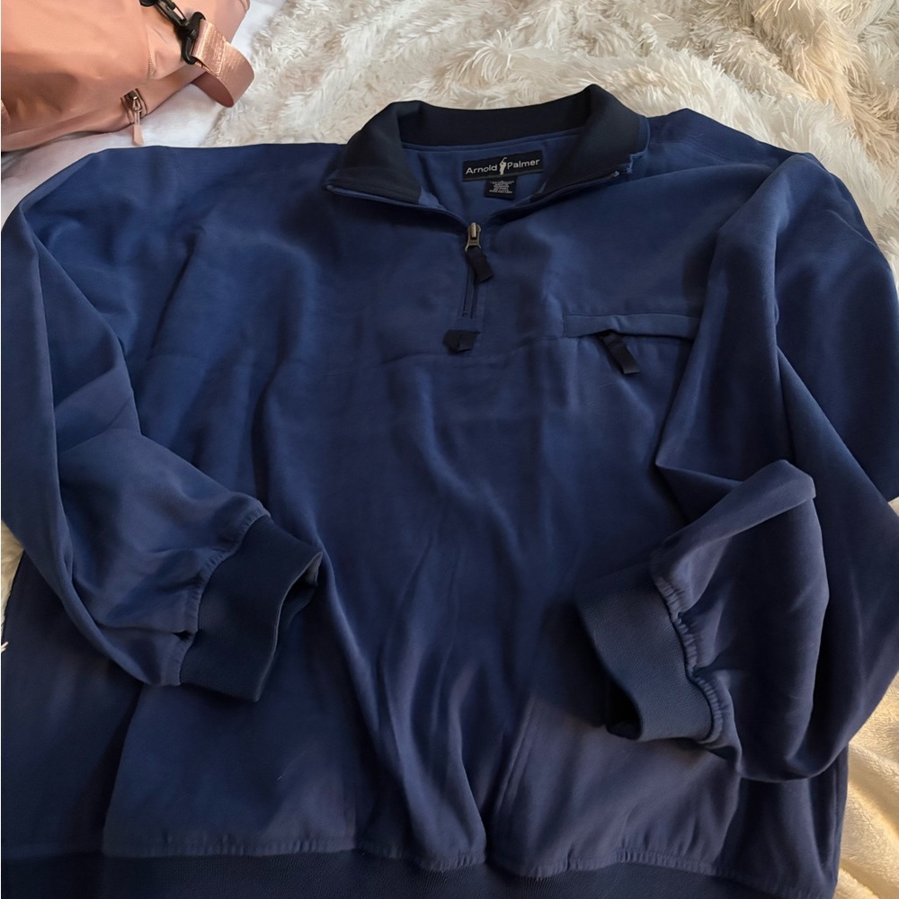 Arnold PalmerBlue Quarter-Zip PulloverSize M